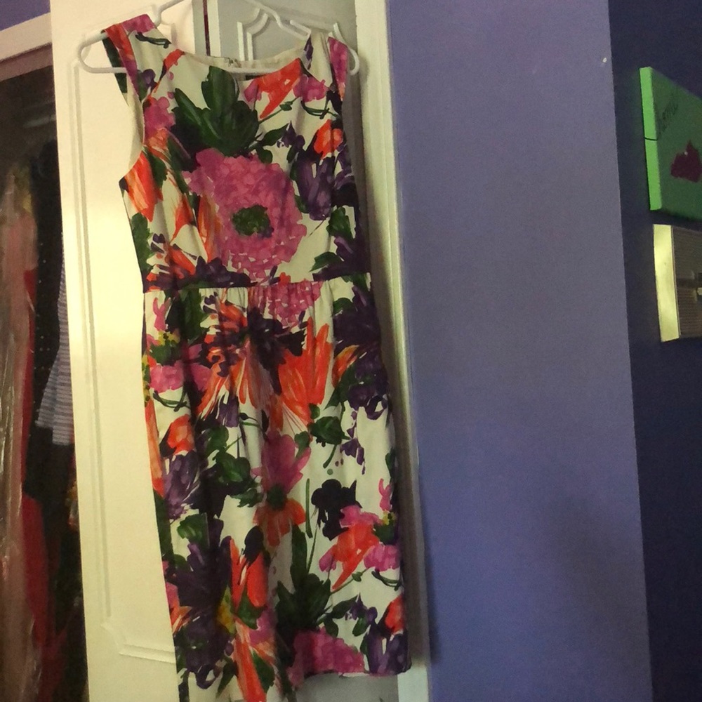 White floral J. Crew dress